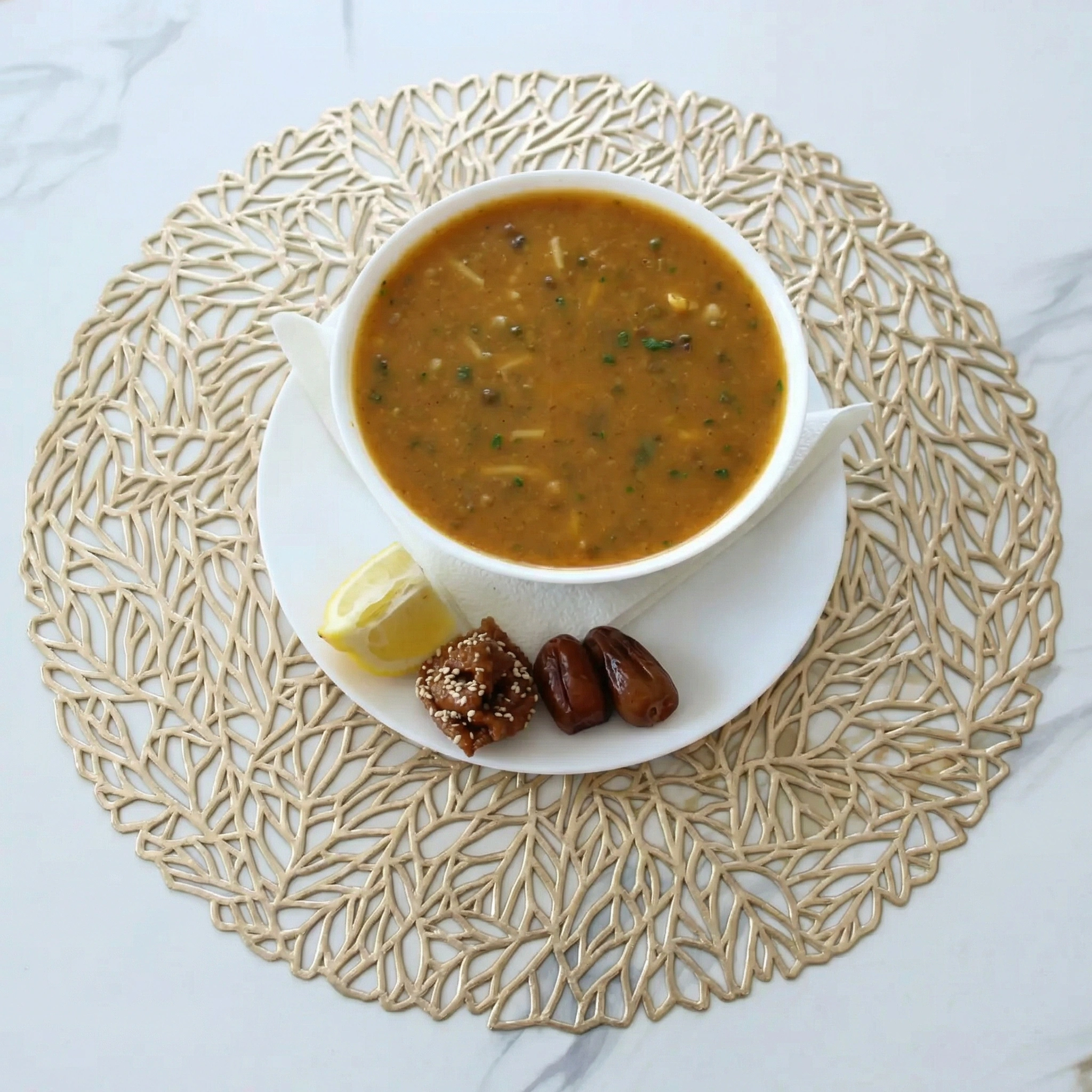 Harira Soup and Pastilla - Moroccan appetizers at Tajine House Restaurant Edmonton